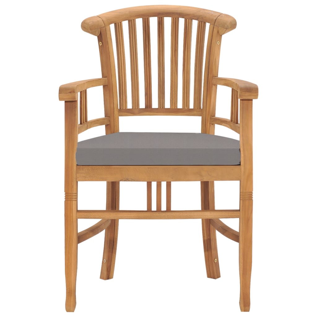 Sedie da Giardino 2 pz con Cuscini Grigio Scuro Legno di Teak 315462