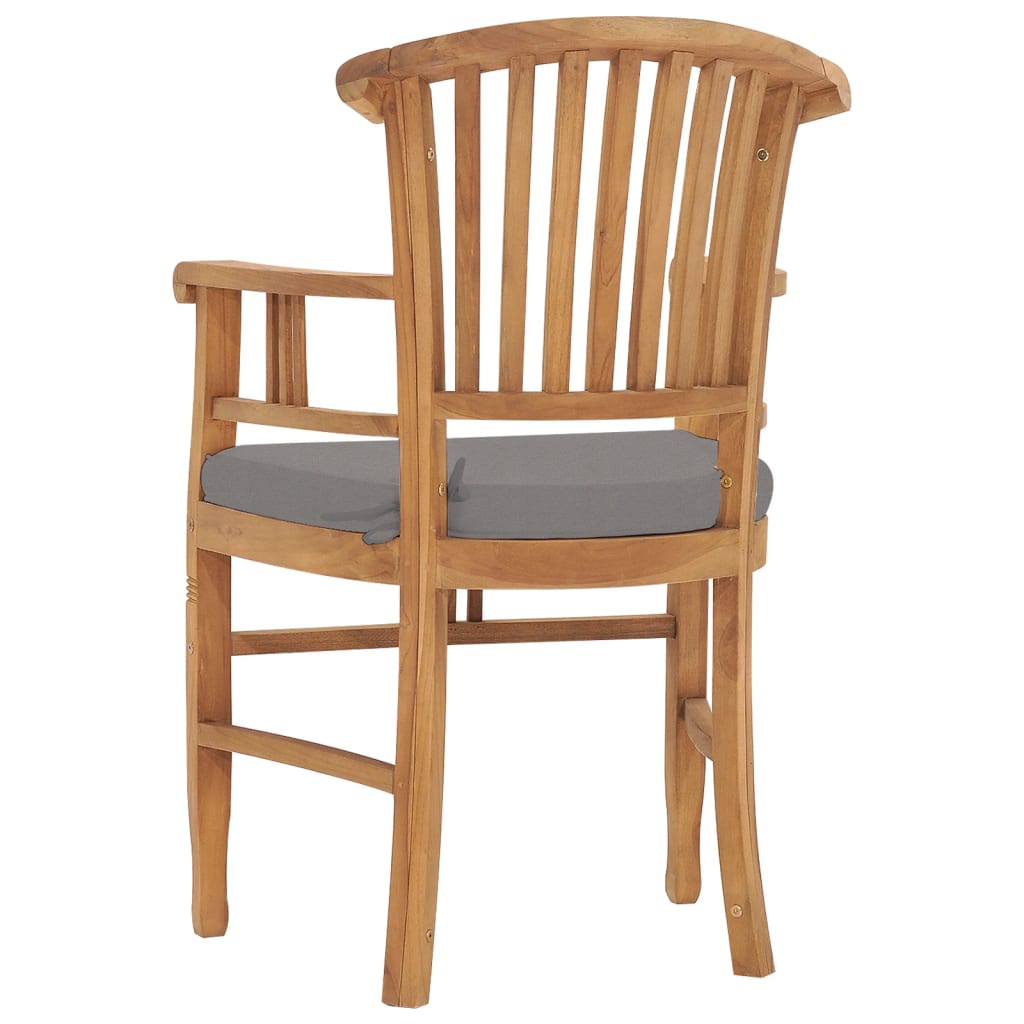 Sedie da Giardino 2 pz con Cuscini Grigio Scuro Legno di Teak 315462