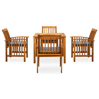 Set da Pranzo da Giardino 5 pz con Cuscini Massello di Acacia cod mxl 37861