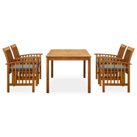 Set da Pranzo da Giardino 5 pz con Cuscini Massello di Acacia cod mxl 43102