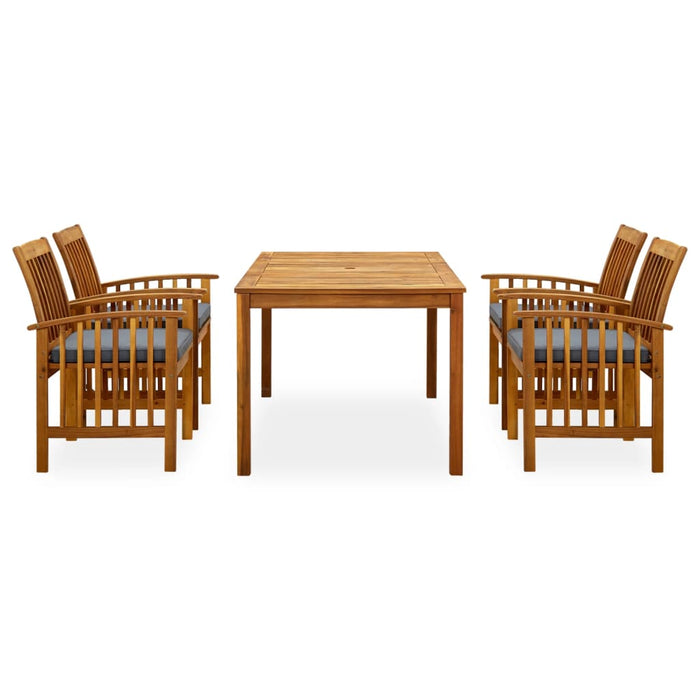 Set da Pranzo da Giardino 5 pz con Cuscini Massello di Acacia 3058088