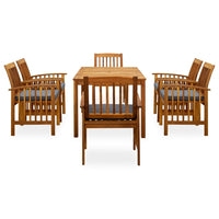 Set da Pranzo da Giardino 7 pz con Cuscini Massello di Acacia 3058089