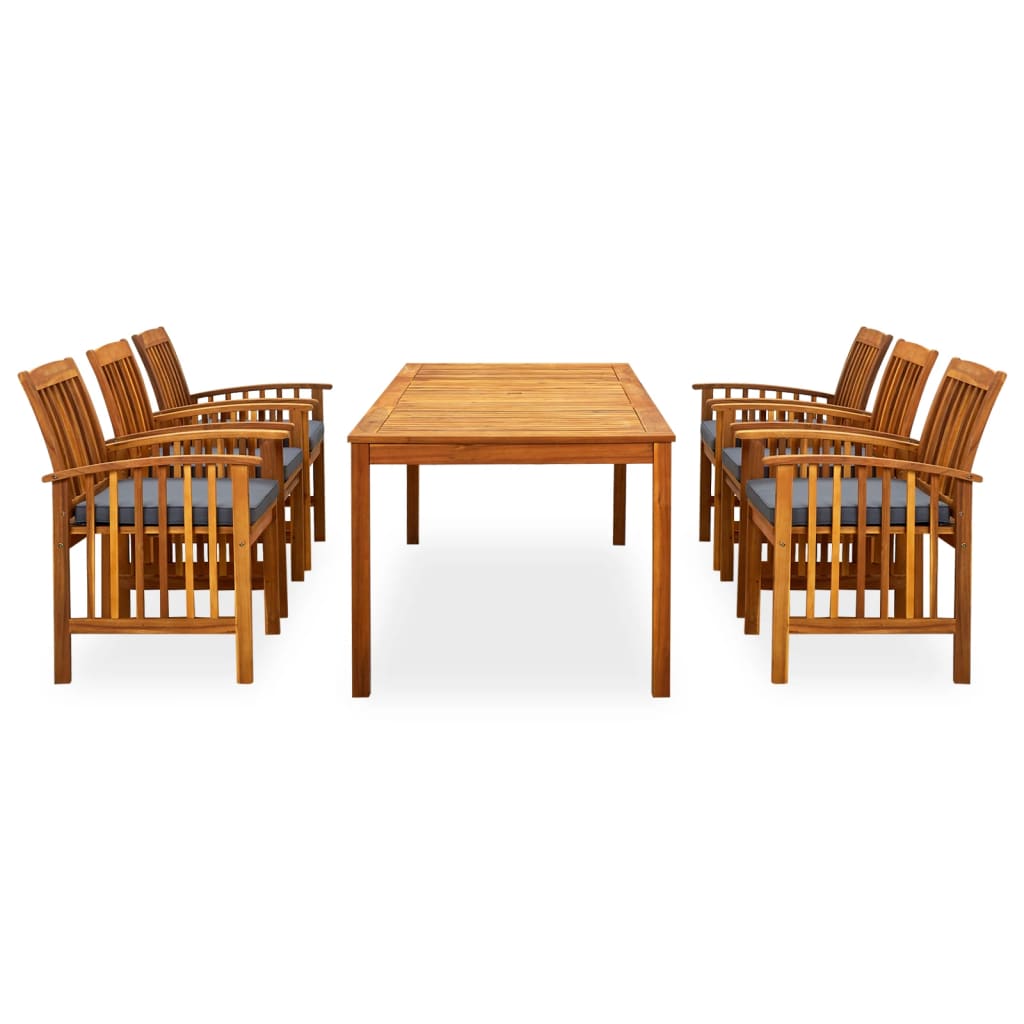 Set da Pranzo da Giardino 7 pz con Cuscini Massello di Acacia 3058092