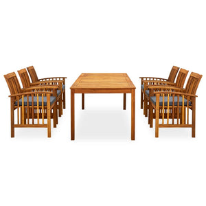 Set da Pranzo da Giardino 7 pz con Cuscini Massello di Acacia 3058092