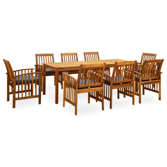 Set da Pranzo da Giardino 9 pz con Cuscini Massello di Acacia cod mxl 37868