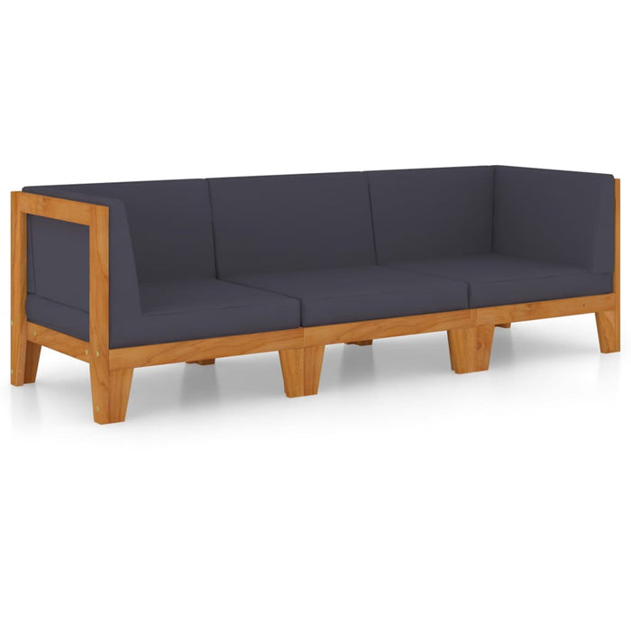 Set Divani da Giardino 3 pz con Cuscini in Massello di Acacia cod mxl 37760