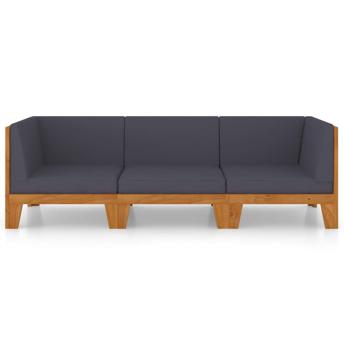 Set Divani da Giardino 3 pz con Cuscini in Massello di Acacia cod mxl 37760