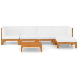 Set Divani da Giardino 6 pz con Cuscini in Massello di Acacia cod mxl 45039