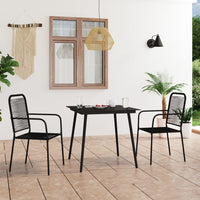 Set da Pranzo da Esterni 3 pz in Corda di Cotone e Acciaio Nero 3058277