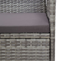 Set Divani da Giardino 2 pz con Cuscino in Polyrattan Grigio 3059320