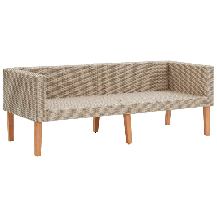Set Divani da Giardino 2 pz con Cuscini in Polyrattan Beige 3059330