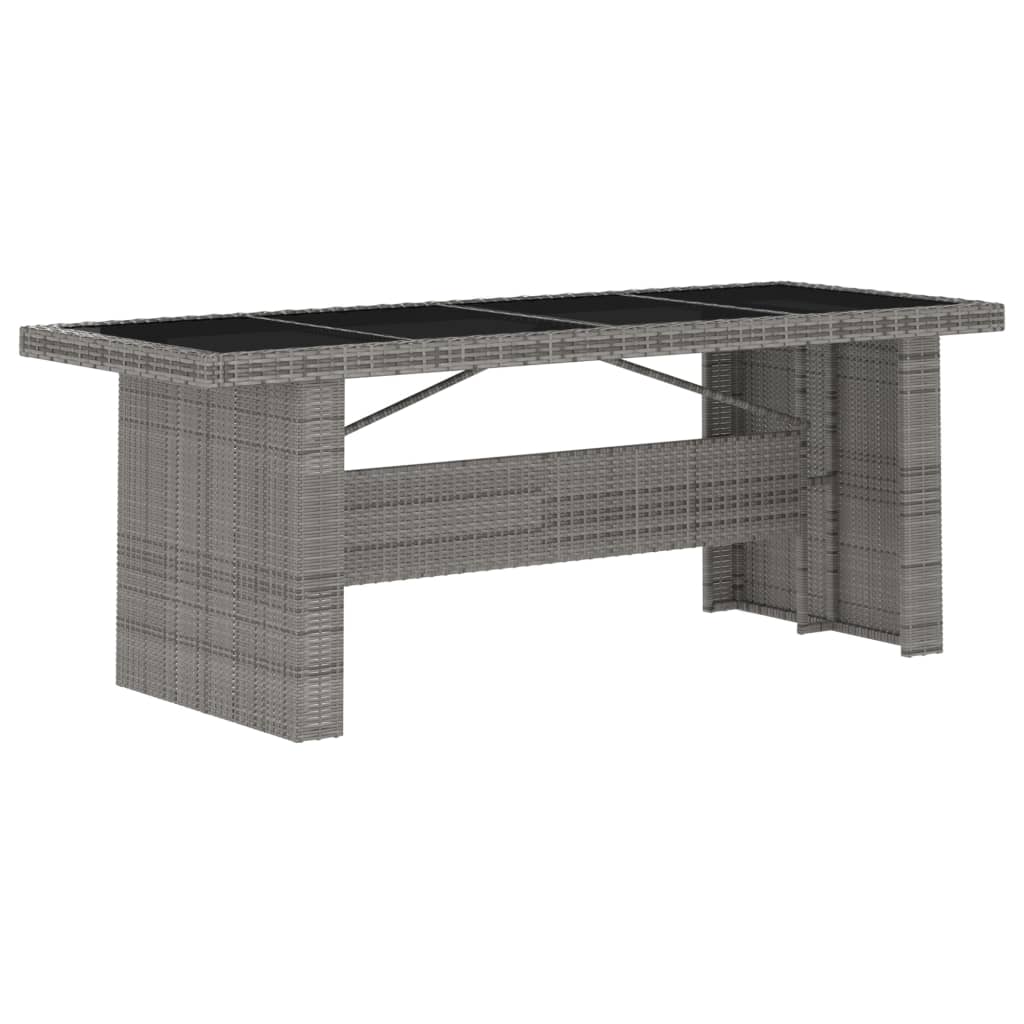 Set da Pranzo da Giardino 11 pz con Cuscini Polyrattan Grigio cod mxl 43045
