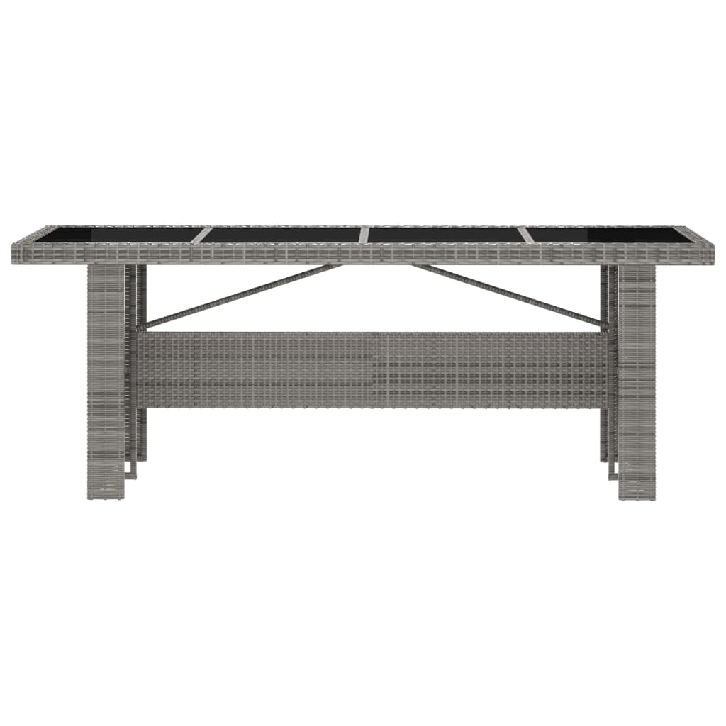 Set da Pranzo da Giardino 11 pz con Cuscini Polyrattan Grigio cod mxl 43045