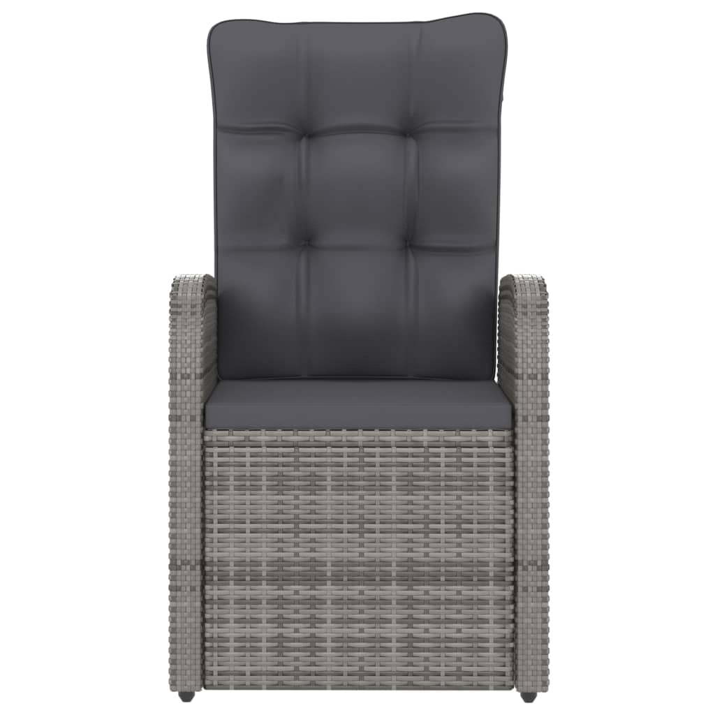 Set da Pranzo da Giardino 11 pz con Cuscini Polyrattan Grigio cod mxl 43045
