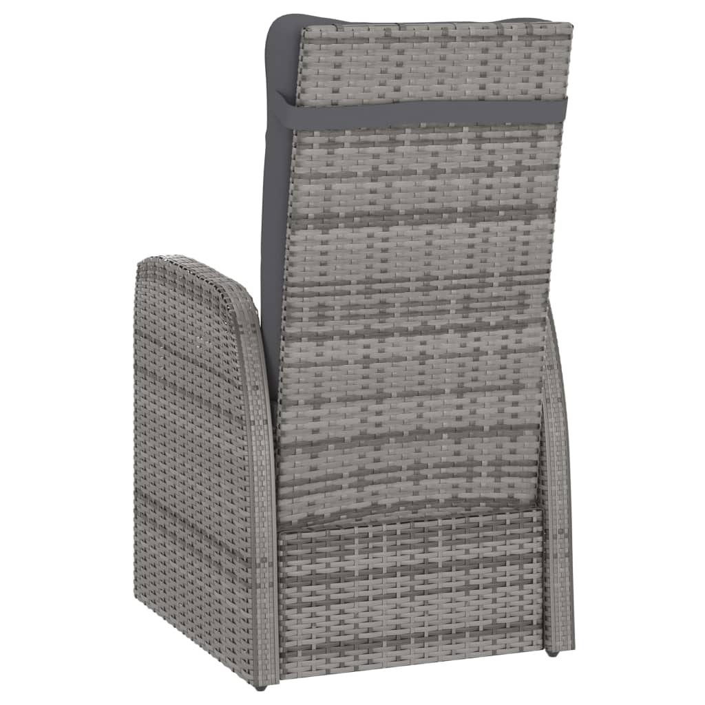 Set da Pranzo da Giardino 11 pz con Cuscini Polyrattan Grigio 3059349