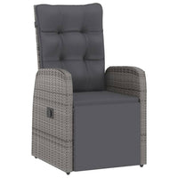 Set da Pranzo da Giardino 11 pz con Cuscini Polyrattan Grigio 3059349