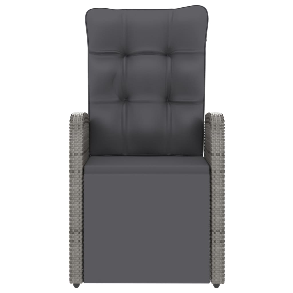 Set da Pranzo da Giardino 11 pz con Cuscini Polyrattan Grigio 3059349