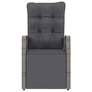 Set da Pranzo da Giardino 11 pz con Cuscini Polyrattan Grigio 3059349