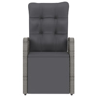 Set da Pranzo da Giardino 11 pz con Cuscini Polyrattan Grigio 3059349