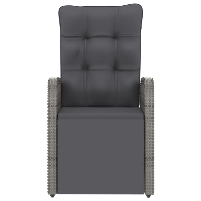 Set da Pranzo da Giardino 11 pz con Cuscini Polyrattan Grigio 3059349