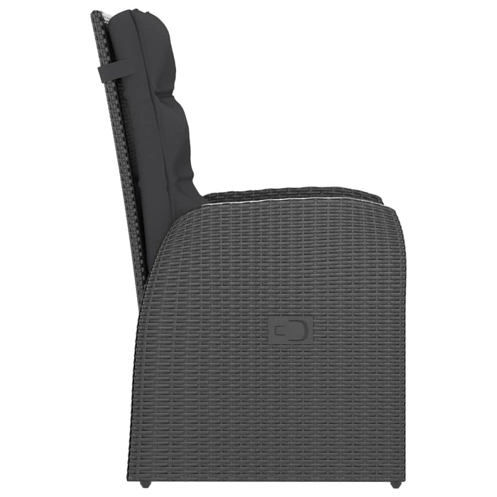 Set da Pranzo da Giardino 11 pz con Cuscini in Polyrattan Nero 3059351