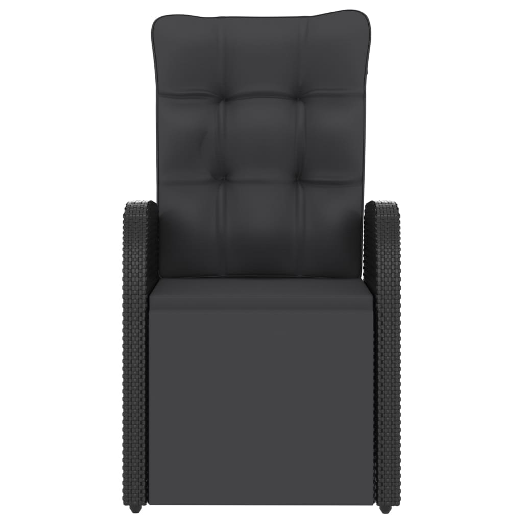 Set da Pranzo da Giardino 11 pz con Cuscini in Polyrattan Nero 3059351