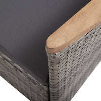 Set Divani da Giardino 3 pz con Cuscini in Polyrattan Grigio 3059364