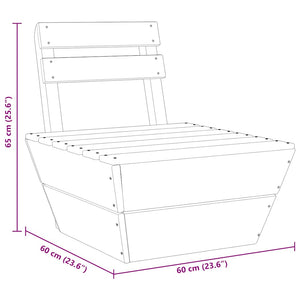 Divano Centrale Componibile su Pallet-Sofa Modulare-Divanetto Legno di Abete Impregnato