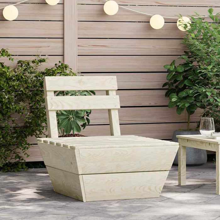 Divano Centrale Componibile su Pallet-Sofa Modulare-Divanetto Legno di Abete Impregnato