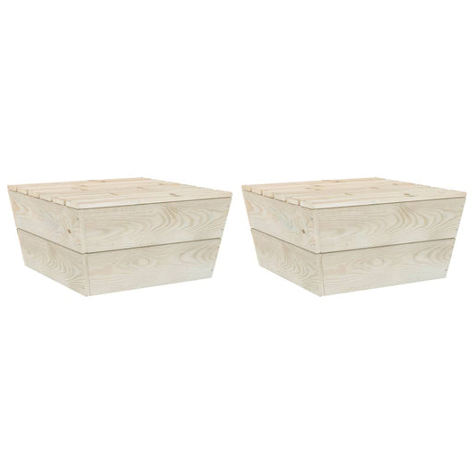 Tavoli da Giardino 2 pz 60x60x30cm in Legno di Abete Impregnatocod mxl 82118