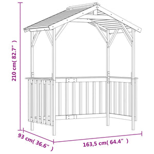 Capanno per Barbecue 163,5x93x210 cm in Pino Impregnato 315390