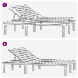 Lettino Prendisole Doppio in Legno di Pino Impregnato