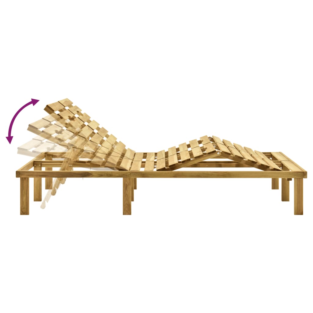 Lettino Prendisole Doppio in Legno di Pino Impregnato 315399