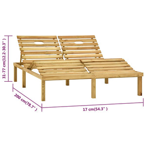 Lettino Prendisole Doppio in Legno di Pino Impregnato 315399