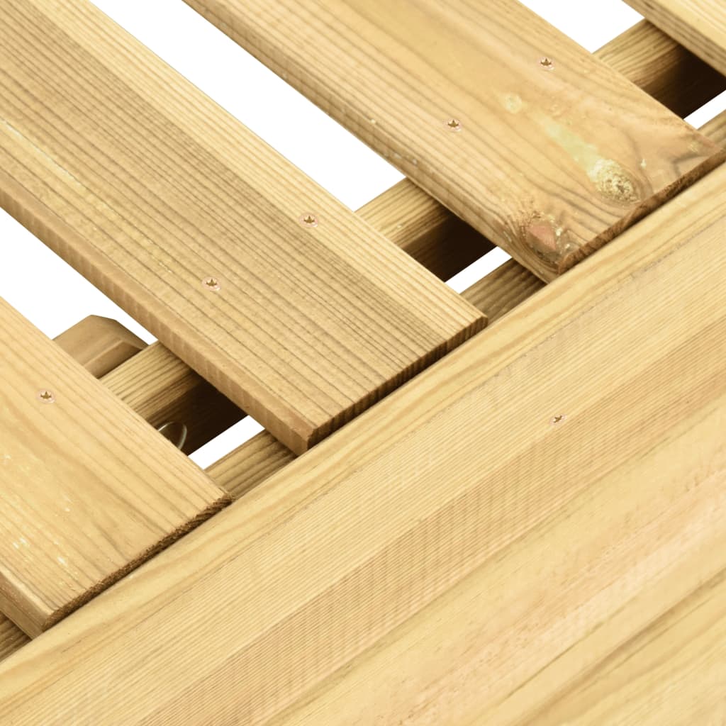 Lettino Prendisole e Tavolino in Legno di Pino Impregnato cod mxl 10463