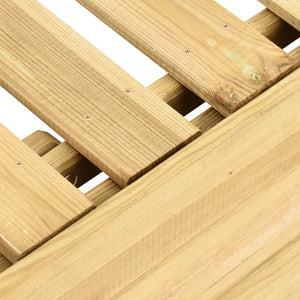 Lettino Prendisole e Tavolino in Legno di Pino Impregnato cod mxl 10463