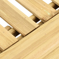 Lettino Prendisole e Tavolino in Legno di Pino Impregnato 315401