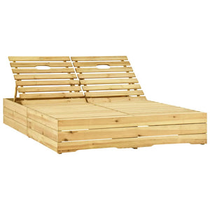 Sdraio sedia a sdraio lettino lettino da giardino terrazza doppio mobile da esterno 198 x 135 x (30-75) cm legno di pino impregnato verde 02_0012746