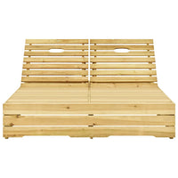 Sdraio sedia a sdraio lettino lettino da giardino terrazza doppio mobile da esterno 198 x 135 x (30-75) cm legno di pino impregnato verde 02_0012746