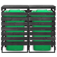 Copribidone Doppio 140x75x121cm Pino Massello Verniciato