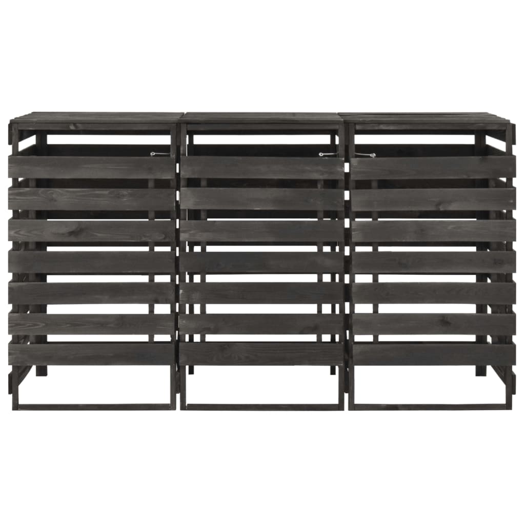 Copribidone Triplo 210x75x121 cm in Legno di Pino Verniciato 315412