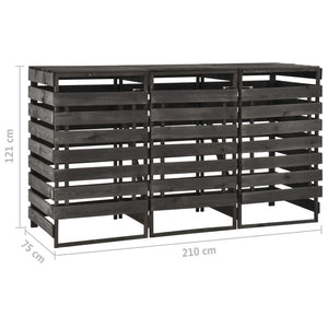 Copribidone Triplo 210x75x121 cm in Legno di Pino Verniciato 315412