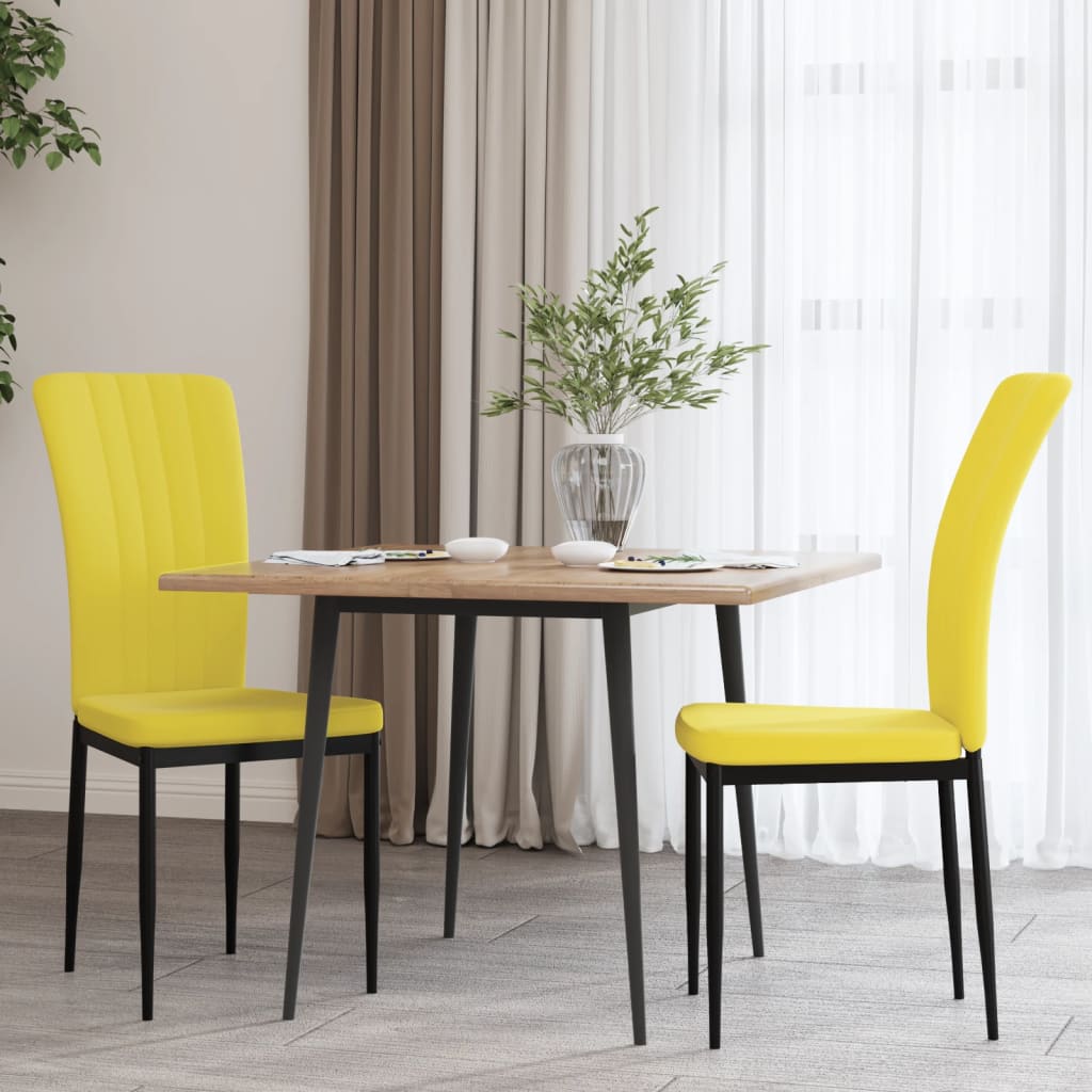 Sedie da Pranzo 2 pz Giallo Senape in Velluto cod mxl 14075