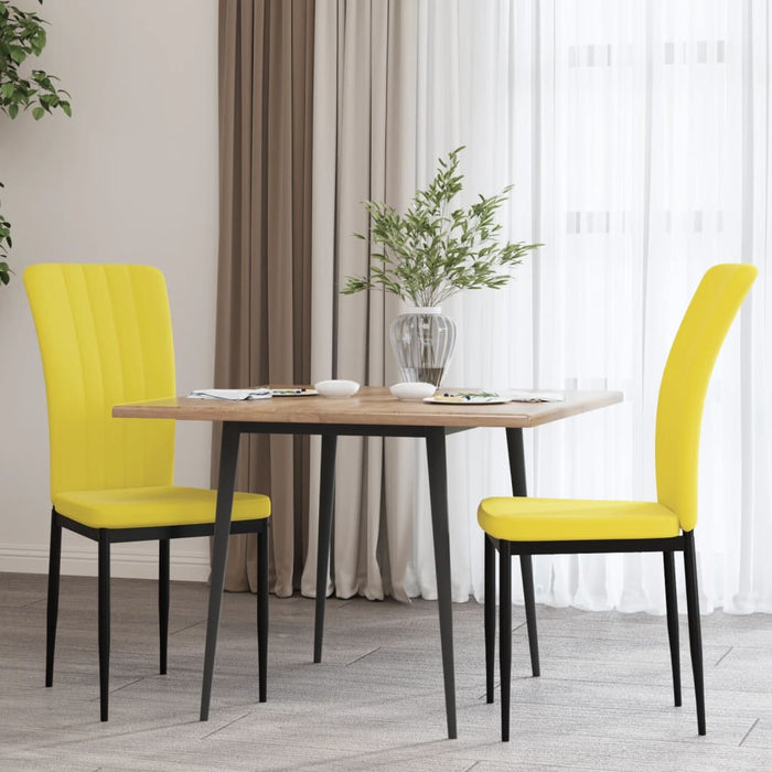 Sedie da Pranzo 2 pz Giallo Senape in Velluto cod mxl 14075