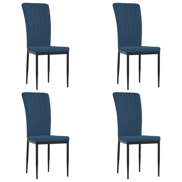 Sedie da Pranzo 4 pz Blu in Velluto cod mxl 14530