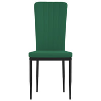 Sedie da Pranzo 4 pz Verde Scuro in Velluto cod mxl 5591