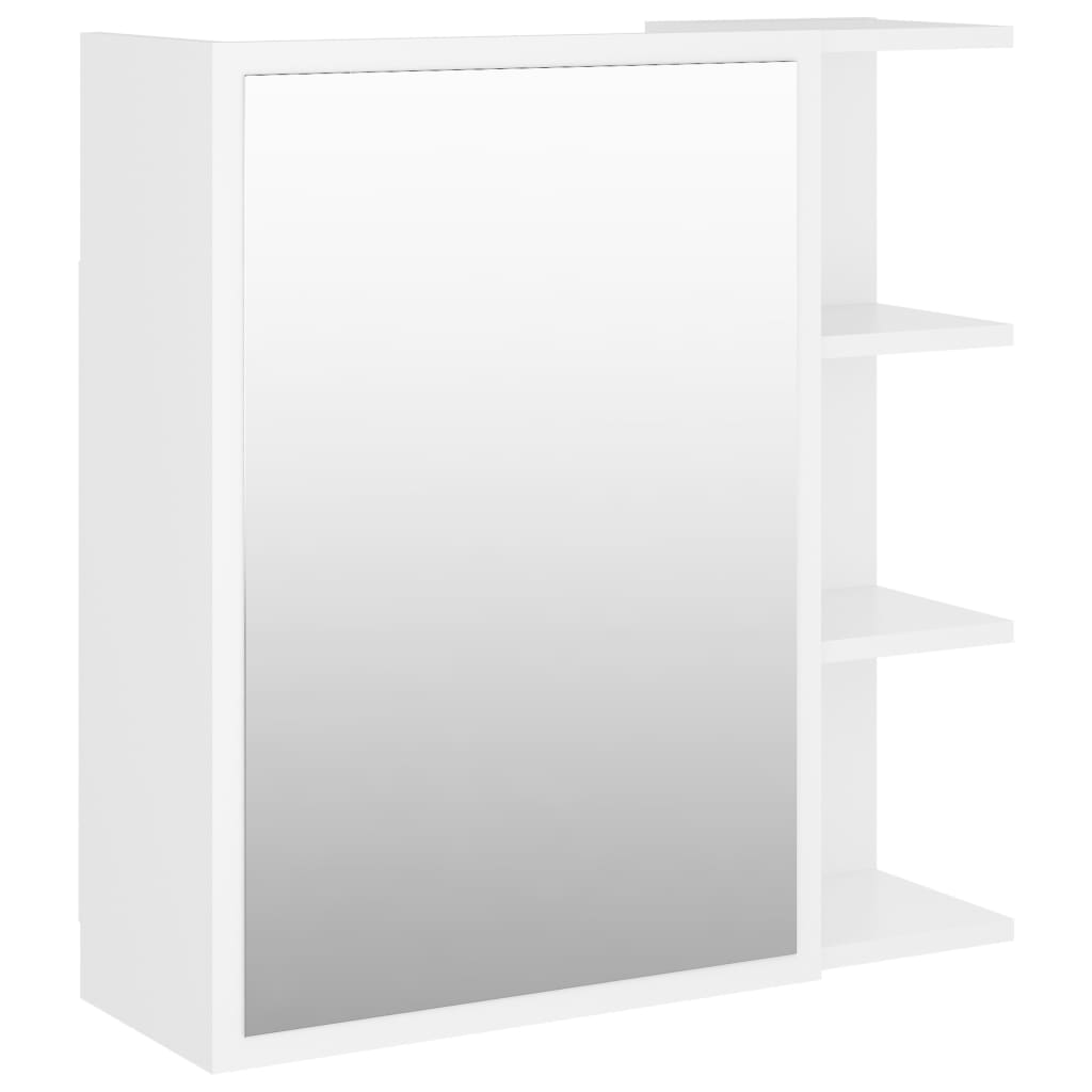 Armadietto a Specchio-Mobiletto a specchio Bianco 62,5x20,5x64 cm Legno Multistrato