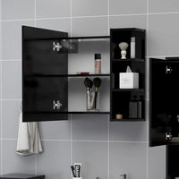 Mobile Bagno con Specchio Nero 62,5x20,5x64cm Legno Multistratocod mxl 73003