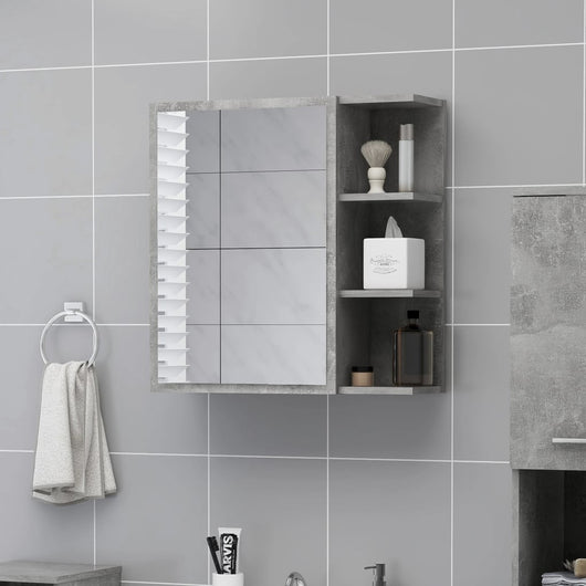 Mobile Bagno Specchio Grigio Cemento 62,5x20,5x64cm Multistrato 803312