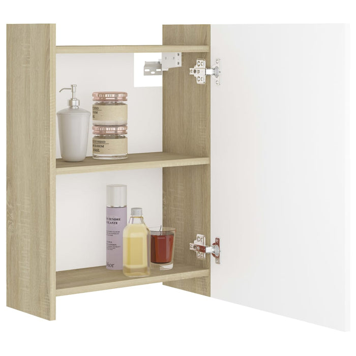 Mobile Bagno Specchio Bianco Sonoma 62,5x20,5x64cm Multistrato 803313